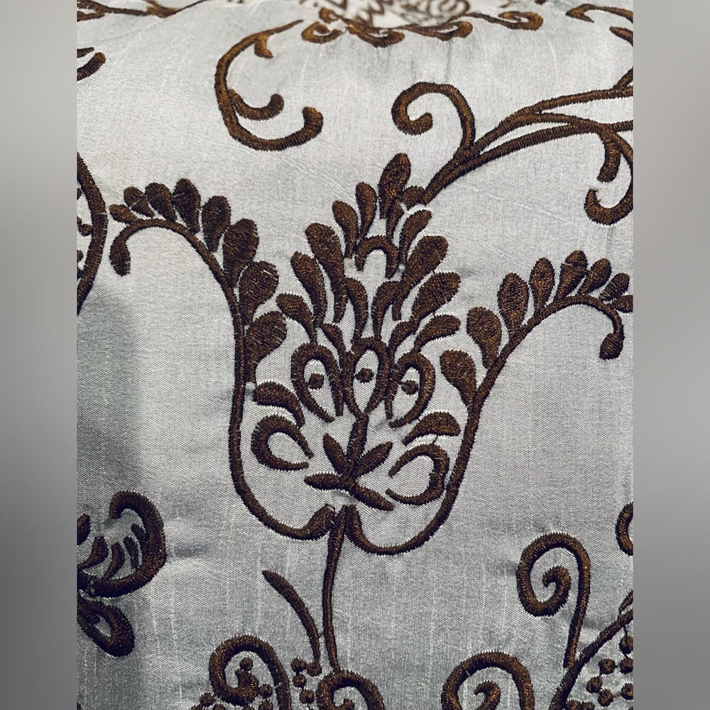 Silk Embroidered Pillows, Feather and Poly Filled - Picture 3 of 13